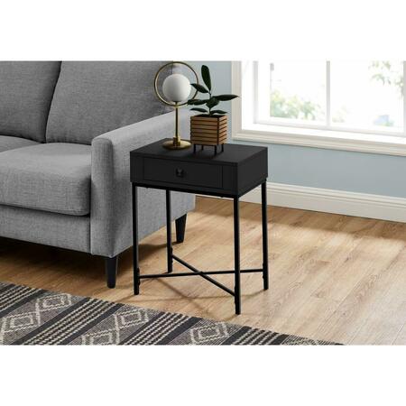 CLEAN CHOICE 22 in. Night Stand Accent Table, Black & Black Metal CL3602514